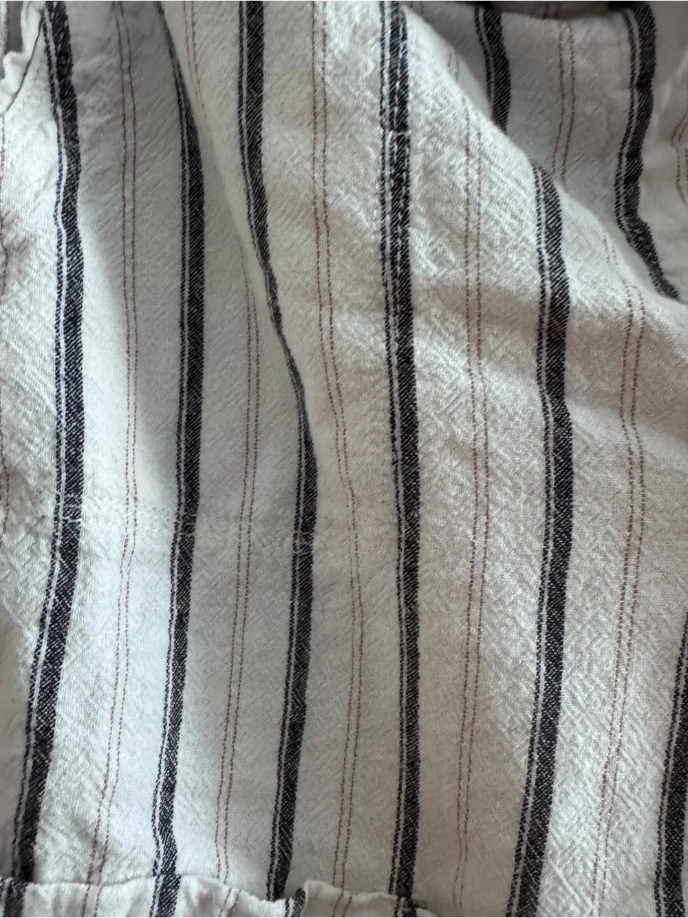 Per Se‎ XL Striped Linen Blend Drawstring Shorts Coastal Beachy Casual